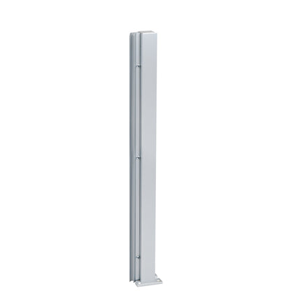 Satin anodized aluminum 24" square partition post, 135 degree center post with U-channel glazing - SKU D990A24135R