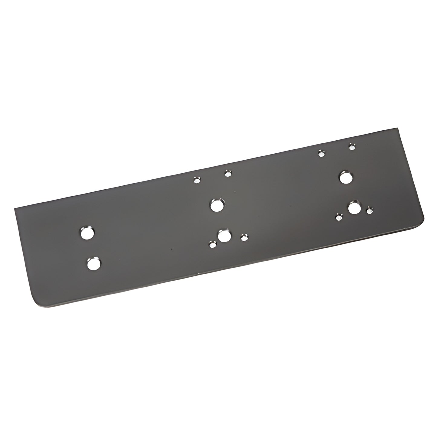 Dark bronze rectangular drop plate with multiple mounting holes for PR90 top-jamb door closer (SKU PR90DPJMDU)