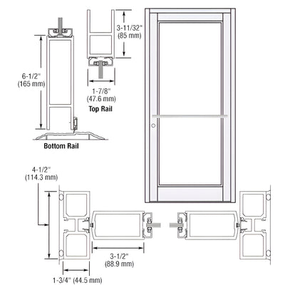 CRL-U.S. Aluminum Series 800 White Kynar Center-Pivot Entrance Door