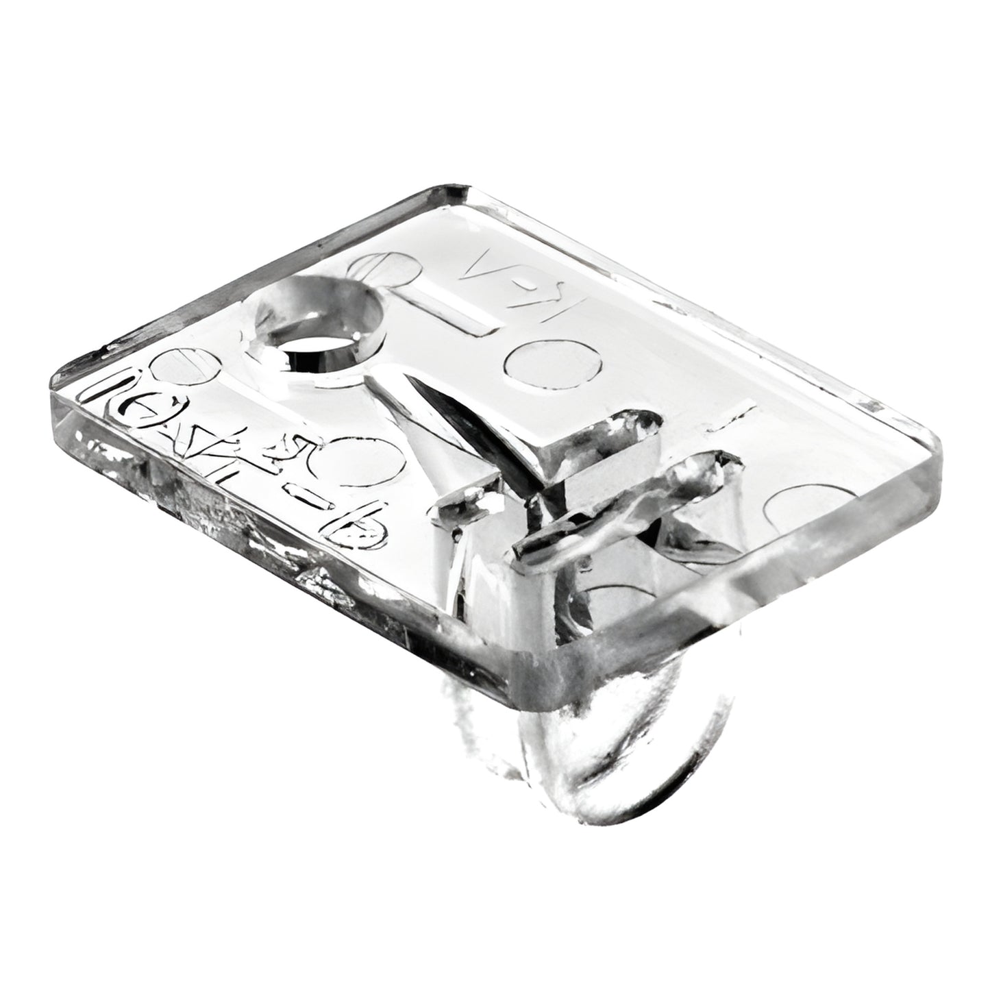 Clear acrylic back rest for 180 Series brackets (SKU KV10412P), small transparent rectangular shelf back stop