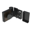 LUG044LMBL matte black Lugano glass shower hinge, modern concealed brass design for 8-10mm glass, right-hand.