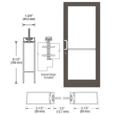 CRL-U.S. Series 400 Geared Hinge Med-Stile - Surface-Mount Closer