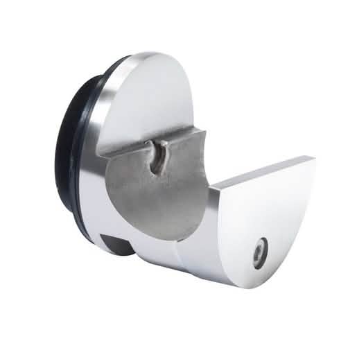 Polished Stainless Steel Laguna Top Sliding Tube Glass Mount Clamp - Sleek and Durable Des