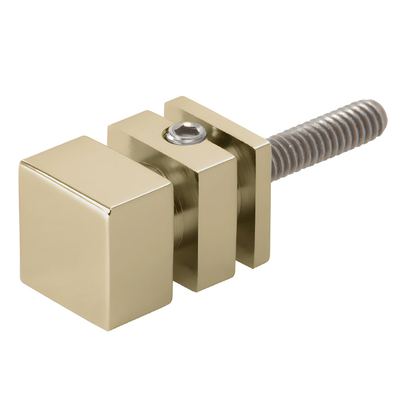 Brushed-bronze square brass knob with 1/4-20 screw for towel bars, 3/4 in square (SKU SDK270BBRZ)