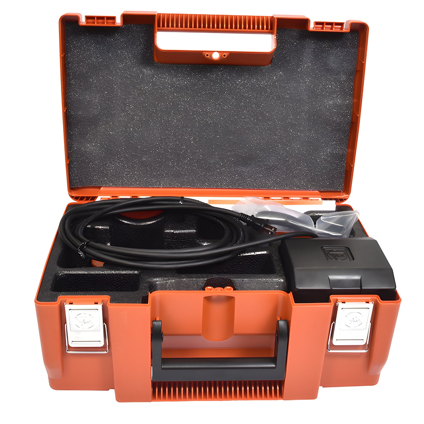 FEIN FK20618 electric oscillating sealant cutter kit in orange case with blades, handle, cord and accessories