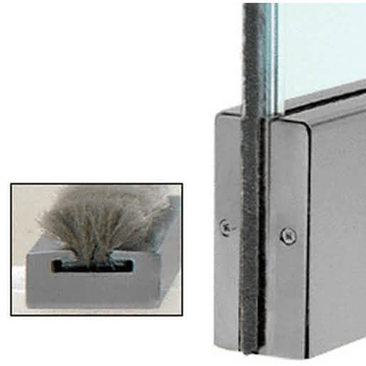 "CRL Brushed Stainless Weatherstrip Kit with Clear Polycarbonate Channel for 4in Square Ra