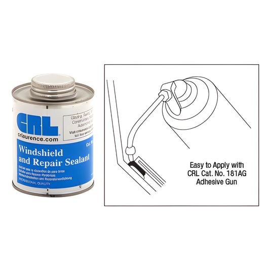 CRL1716 windshield and repair sealant can with diagram showing screw-on applicator (windshield adhesive use)