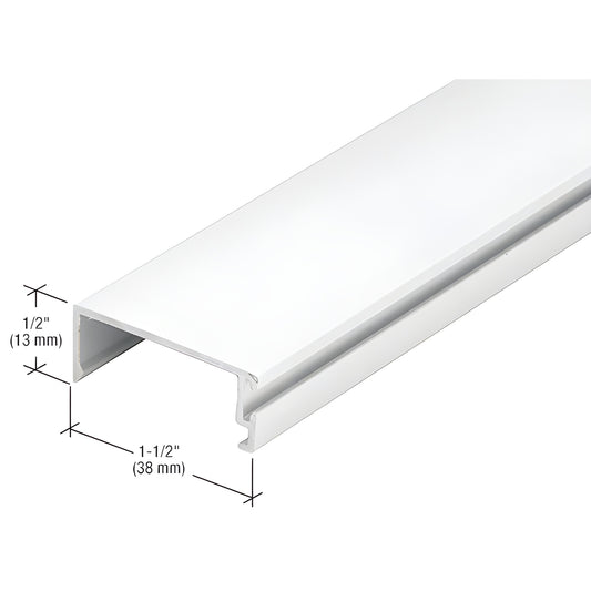 White Kynar extruded aluminum U-profile, 1-1/2 x 1/2 in (38 x 13 mm), SKU 1G14652.