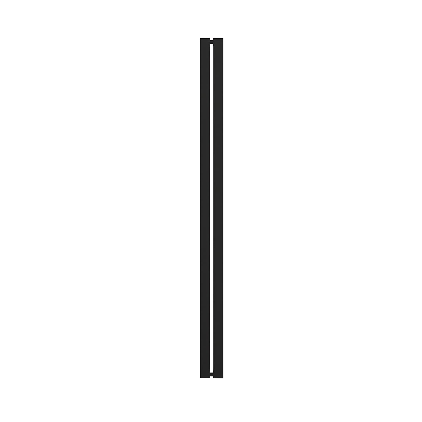 HPH481MBL matte black tubular I-style stainless steel shower door handle, square bar, back-to-back glass mount for 3/8" glass