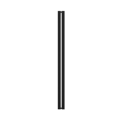 HPH481MBL matte black tubular I-style stainless steel shower door handle, square bar, back-to-back glass mount for 3/8" glass