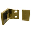 Satin brass Lugano LU90SSB wall-mount glass bracket, square flush-mount for 8-10mm glass.