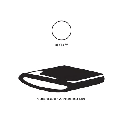 Roll of CRL Norex butyl-coated PVC foam rod tape (SKU K3A204), 1/4" diameter, 56 ft, compressible weatherseal.
