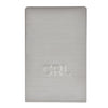 Brushed stainless steel rectangular end cap with embossed CRL logo - L21SECBS
