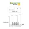 Satin anodized aluminum self-closing XO sliding service window SCDW3636X0GA, 36x36, 1/4in tempered glass, thumbturn lock
