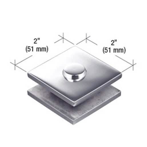 CRL Polished Stainless 2" x 2" Square Mall Front Clamp, durable and sleek design.