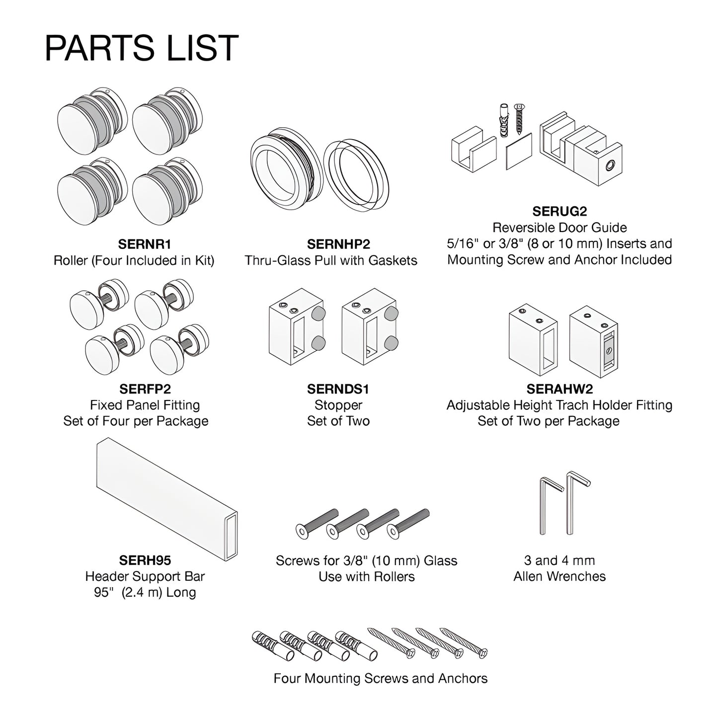 Frameless squared sliding shower system in brushed bronze-top roller rail, one sliding door and fixed panel for 8-10mm glass