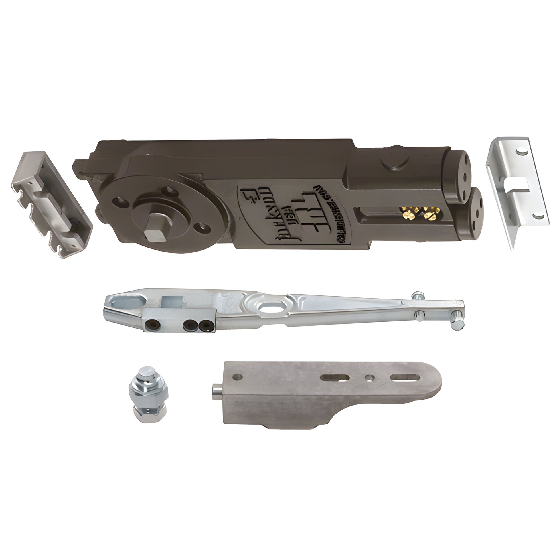 CRL Jackson overhead concealed door closer kit (SKU 21101GE01) with aluminum body, arm, threshold pivot and hardware