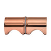 Rose gold crescent-grip back-to-back glass door knob, solid brass, 1" diameter (SDK140RG)