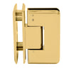 Polished brass beveled 90 glass-to-glass shower hinge (Cologne C0L092BR) for 10-12mm tempered glass.
