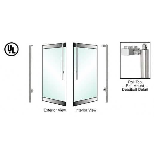CRL-Blumcraft Brushed Stainless Left Hand Deadbolt Handle for Top Rail Mounting