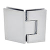 Polished chrome Vienna glass-to-glass shower hinge SKU V1E045CH - square brass hinge for 3/8-1/2" glass, 135