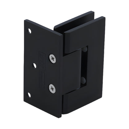 GEN344MBL Geneva adjustable matte black brass shower door hinge, square profile, fits 8-12mm glass