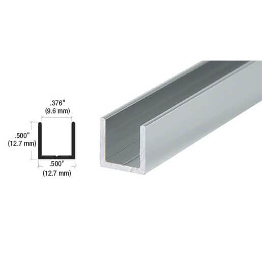 CRL Satin Anodized 3/8" Single Aluminum U-Channel for sleek glass panel installations.