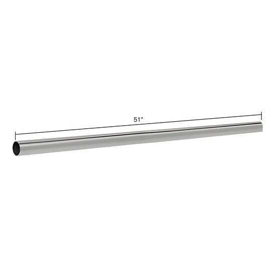 Brushed nickel 51" (1295 mm) 3/4" (19 mm) diameter brass support rod for frameless shower, SKU S2BN.