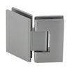 Brushed nickel square glass-to-glass shower hinge (GEN545BN), solid brass Geneva hinge with 5 preset.