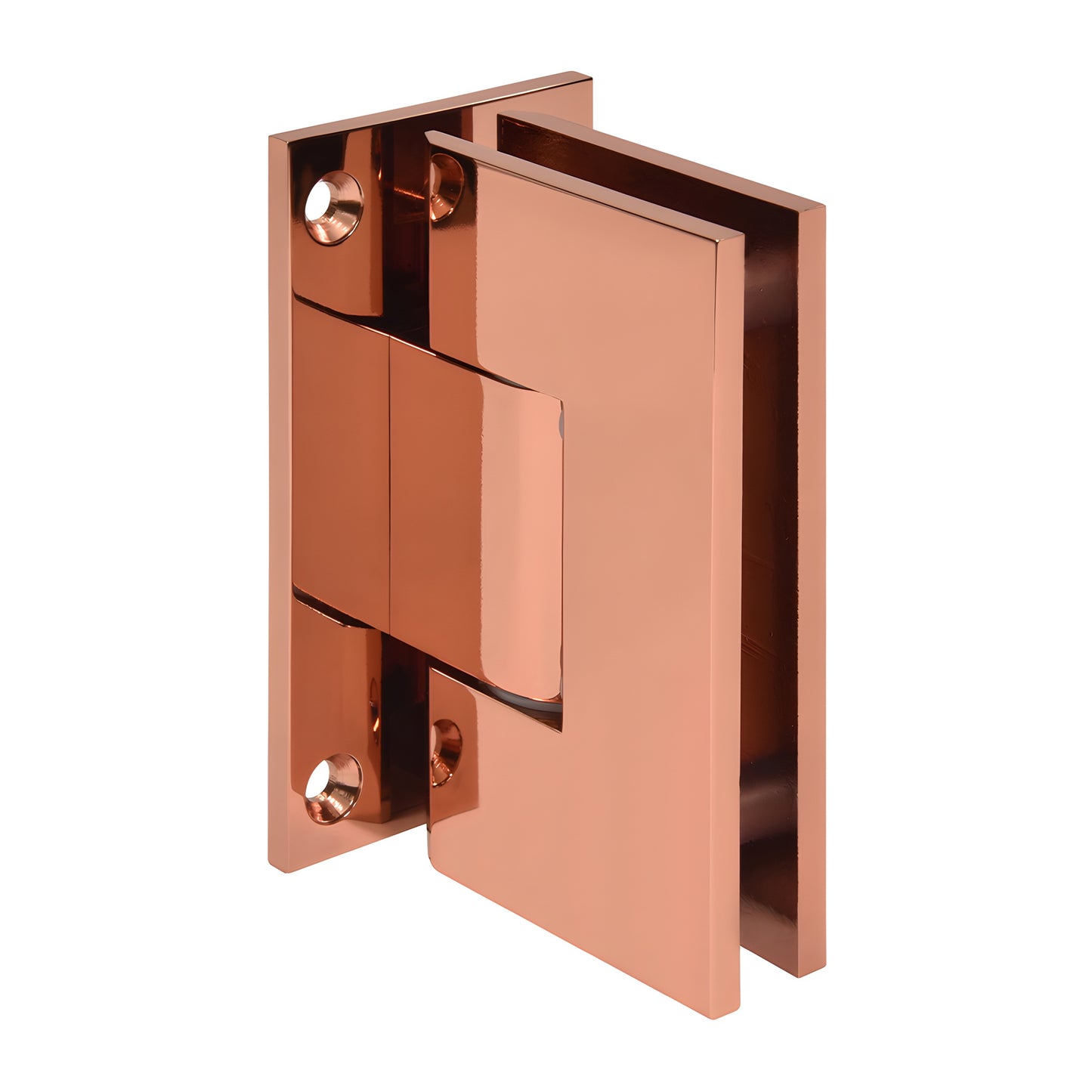 Rose gold brass adjustable frameless shower door hinge (Vienna Series), SKU V1E337RG
