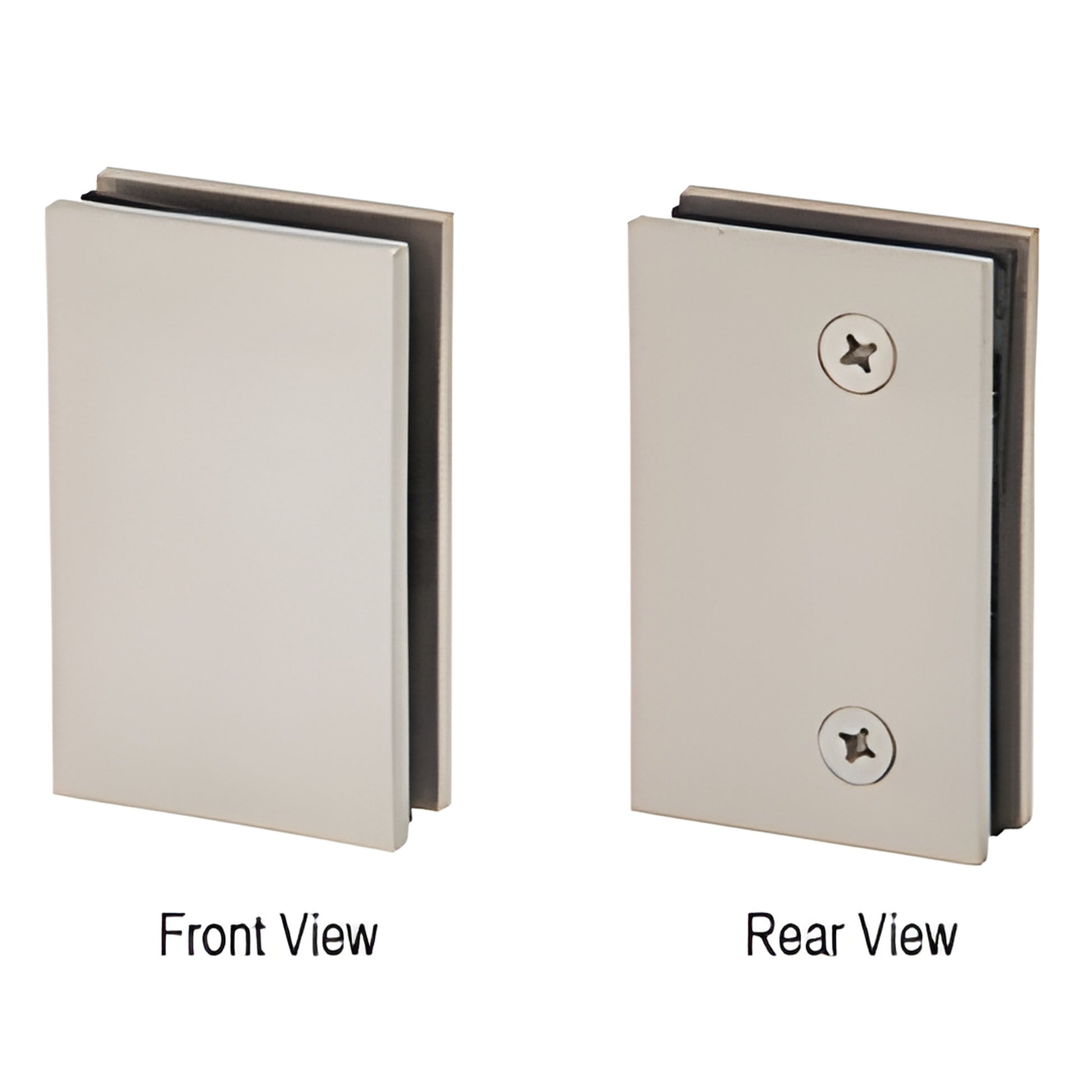 GE90SCBBN Geneva glass door lock receiver, brushed nickel square, for 10-12mm tempered glass