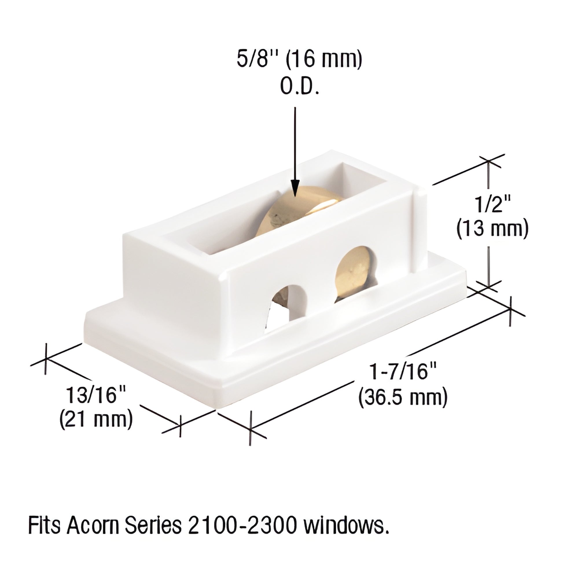 CRL G3059 adjustable nylon window roller assembly with 5/8" steel flat roller, fits Acorn 2100-2300 windows.