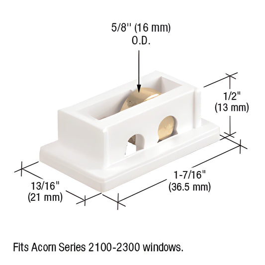 CRL G3059 adjustable nylon window roller assembly with 5/8" steel flat roller, fits Acorn 2100-2300 windows.