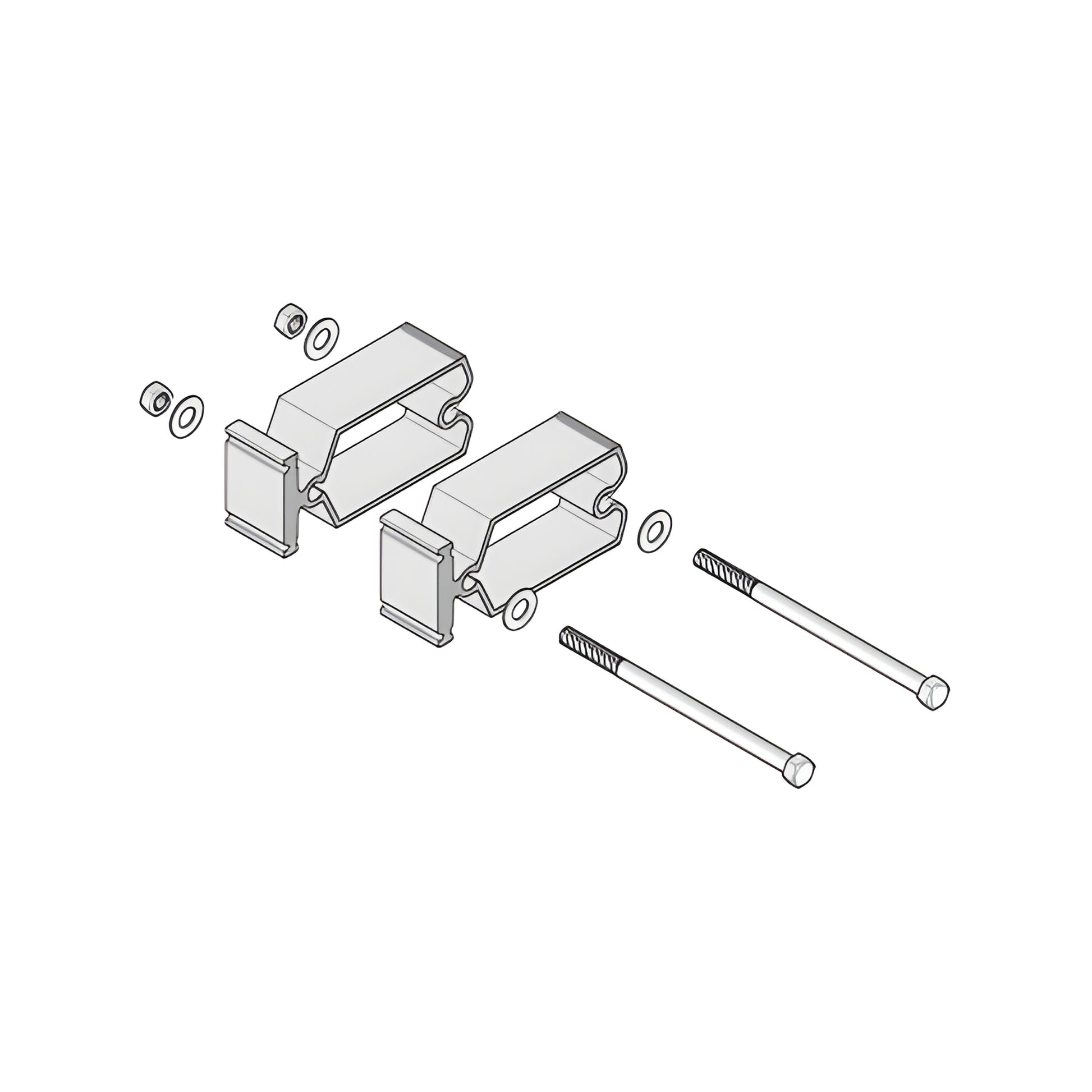 AP527 mill-finish curtain wall accessory: two aluminum clamp brackets with bolts and washers, BW3250 blast kit.