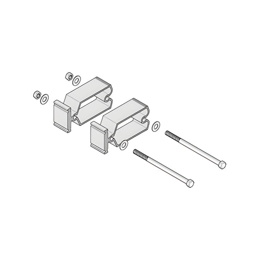 AP527 mill-finish curtain wall accessory: two aluminum clamp brackets with bolts and washers, BW3250 blast kit.