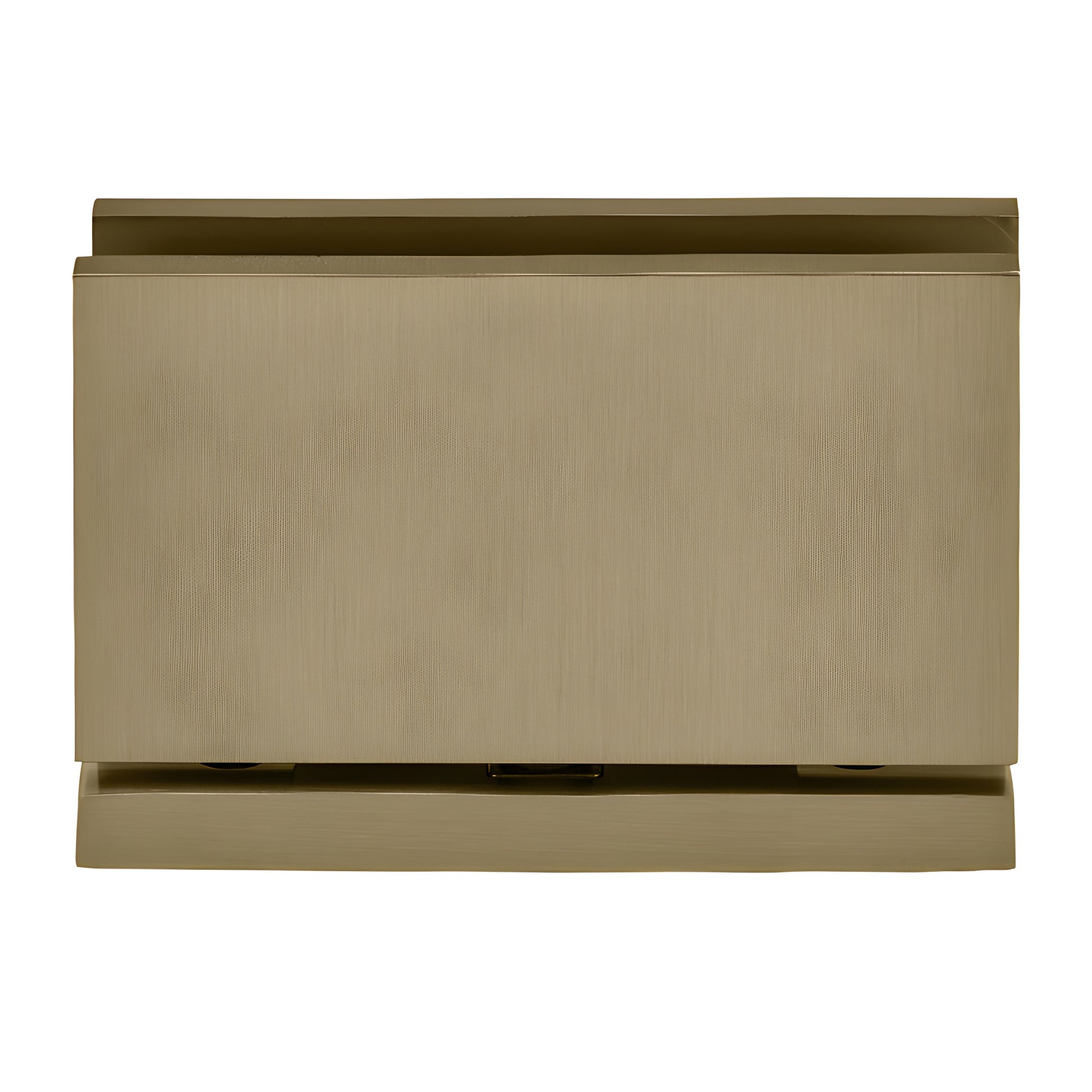 Brushed bronze pivot hinge for 1/2" (12mm) tempered glass, top-and-bottom mount, solid brass. SKU SRCAR01BBRZ