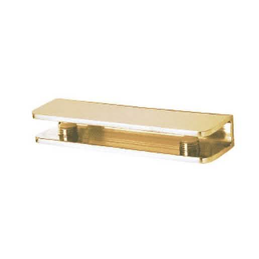 CRL Satin Brass Rectangular Shower Shelf Clamp for Secure Interior Glass Installation