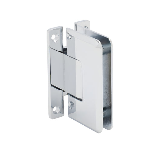 Polished chrome solid-brass Cologne positive-close shower door hinge, wall-mount. SKU C0L067CH