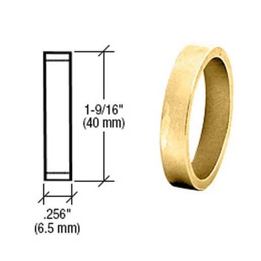 CRL Polished Brass .256" Straight Cylinder Ring - Enhance Security with Sleek Design