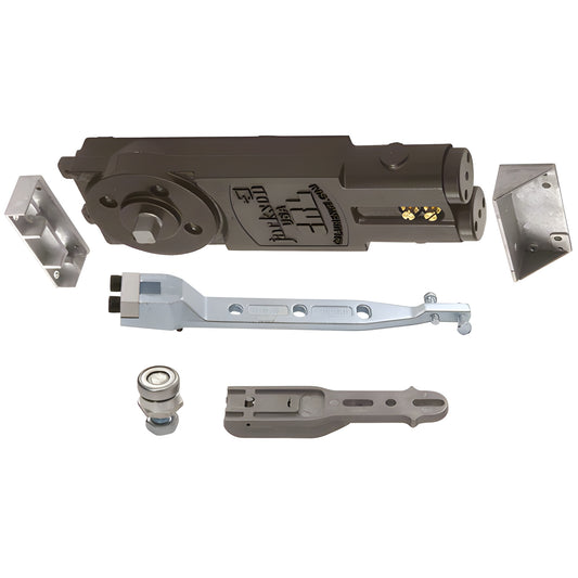 CRL Jackson overhead concealed door closer kit SKU 21101A04 with threshold pivot, arm and hardware.