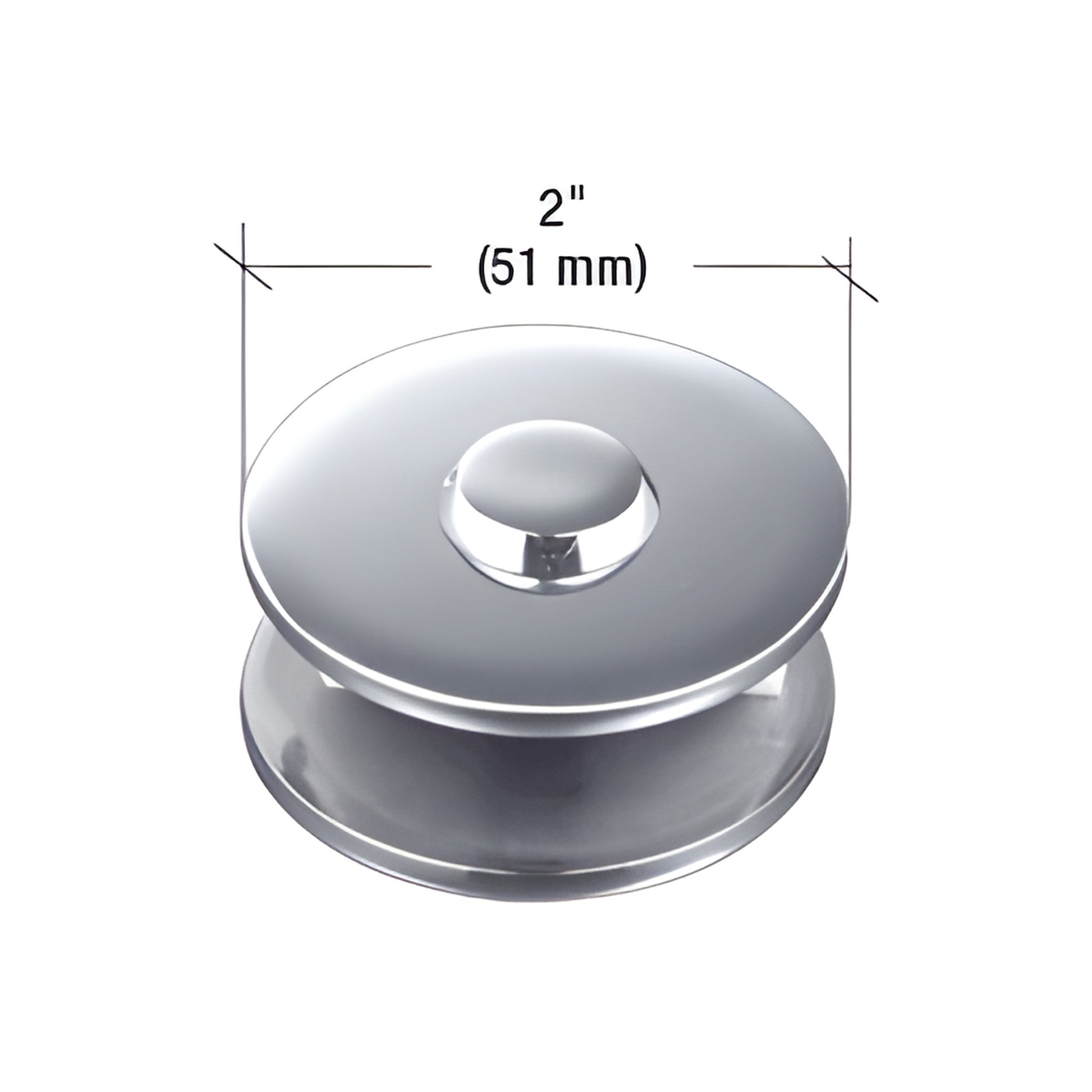 MFC14 polished stainless 2" (51mm) round mall-front glass clamp for 3/8-1/2" tempered glass