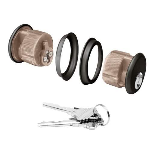 CRL Bronze Double Mortise Cylinder with Yale "8" Keyway, Keyed Randomly, Secure Lock Solut