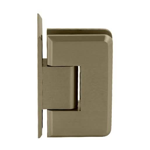 CRL Brushed Bronze Cologne 044 Wall Mount Offset Back Plate Hinge for sleek glass doors.