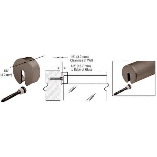 CRL Dark Bronze Stabilizing End Cap for 1.9" Cap Railing - Durable, Sleek Finish
