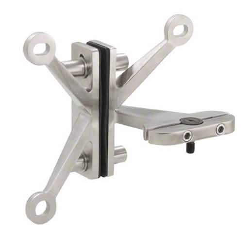 CRL Right Hand 316 Brushed Stainless Steel Three Arm Fin Mount Heavy-Duty Spider Fitting
