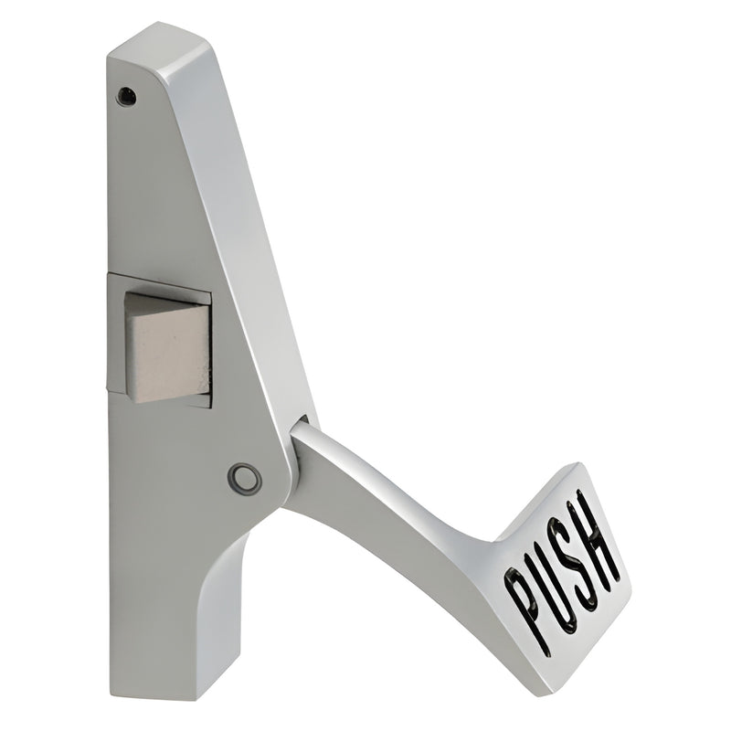 Jackson left-hand reverse bevel exit device assembly, silver active body with PUSH paddle - SKU 30999628