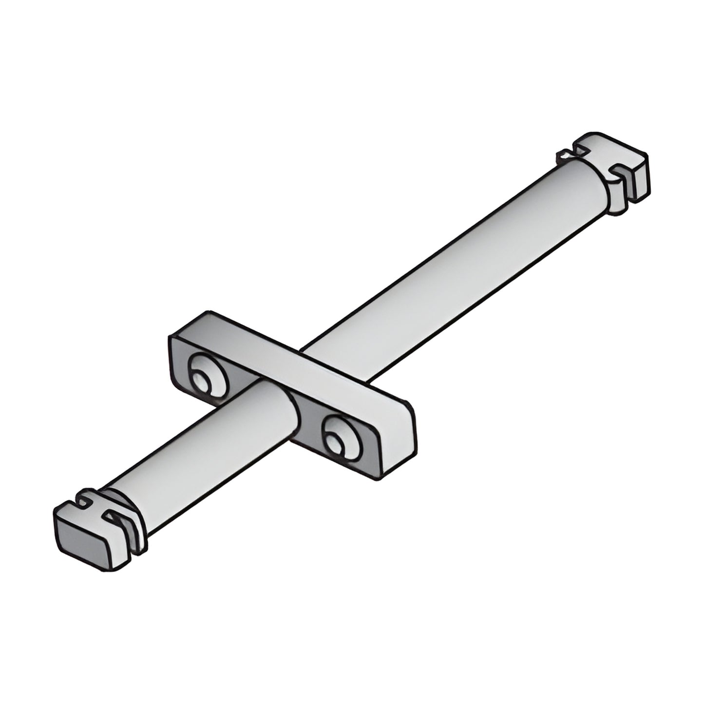 RG720 white aluminum glazing pin with mounting plate and end clips for 2" architectural curtainwall/storefront glazing