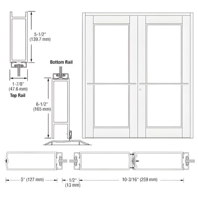 CRL-U.S. Aluminum Series 850 Center Pivot Entrance Door White KYNAR