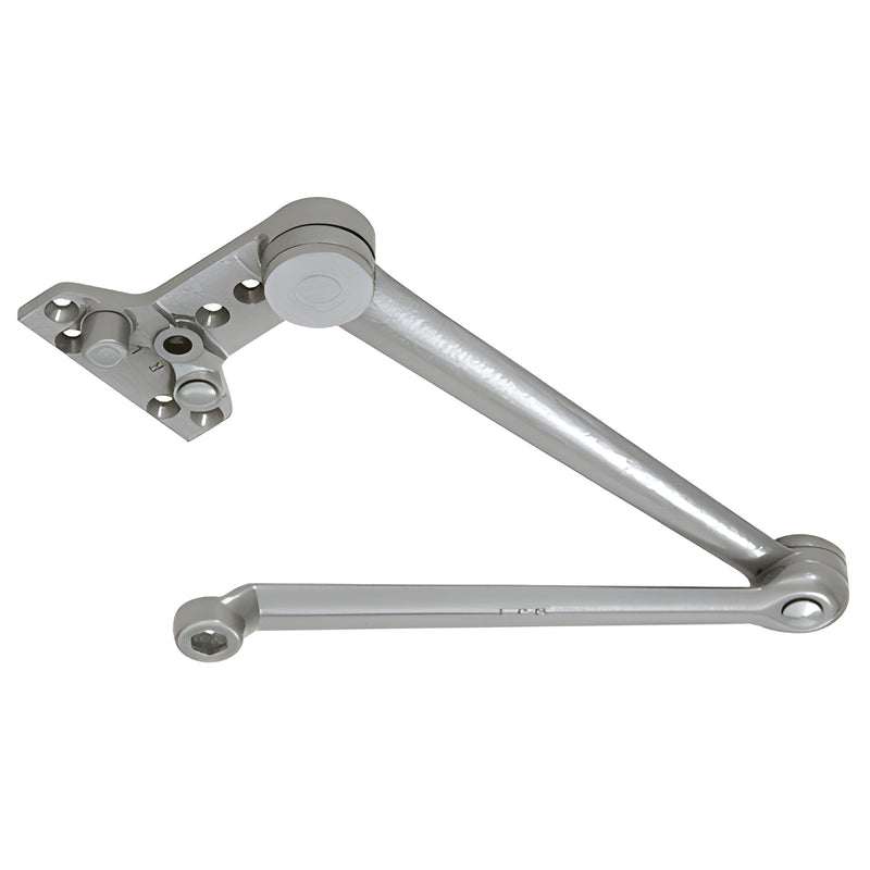 LCN 4040CAAL aluminum Cush-N-Stop parallel arm door closer accessory with soffit shoe and positive stop, non-handed.