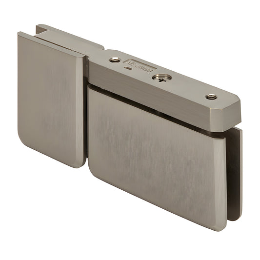 Brushed nickel solid brass beveled pivot hinge for 8-10mm glass shower door, SKU PPH07BN